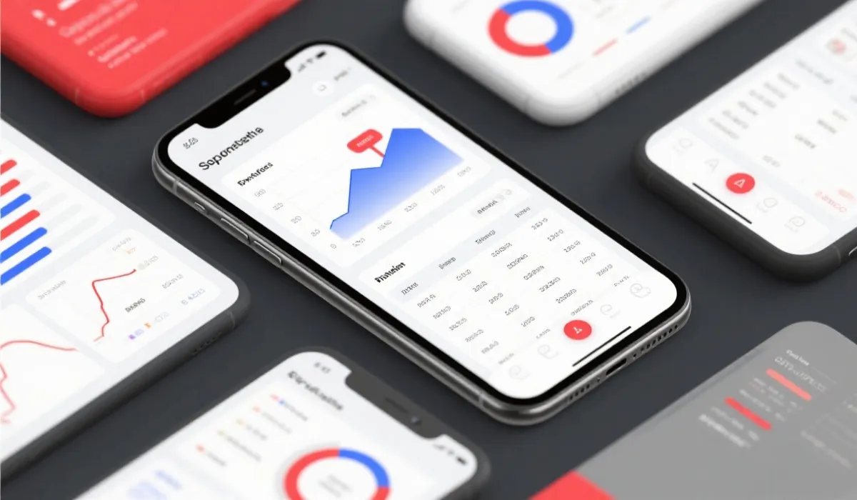 移动端数据与图表界面示意图